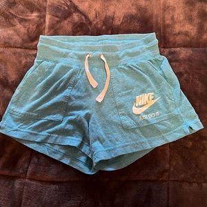 Blue Nike sweat shorts